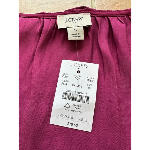 J.Crew Ruffle Neck top  Raspberry color‎ size S - Picture 7 of 13